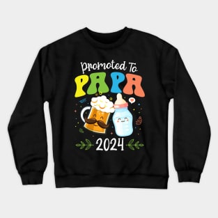 Promoted to Papa 2024 New Dad Gift for Men Father's Day Crewneck Sweatshirt